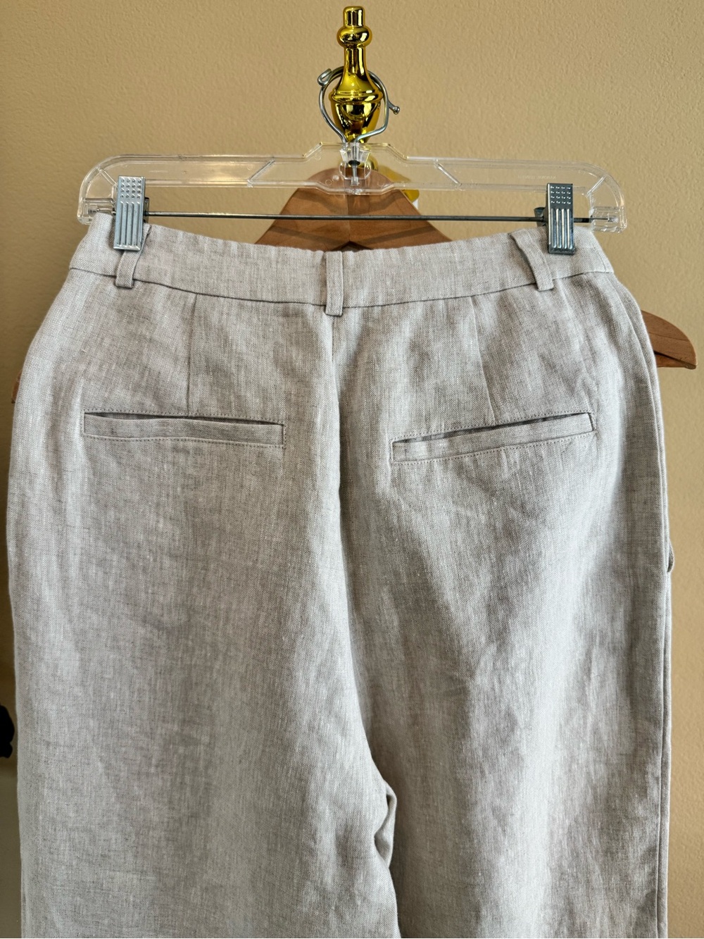 Reformation Mason Linen High Rise Wide Leg Pleated Pant Beige Women 2 Like New - Picture 10 of 16